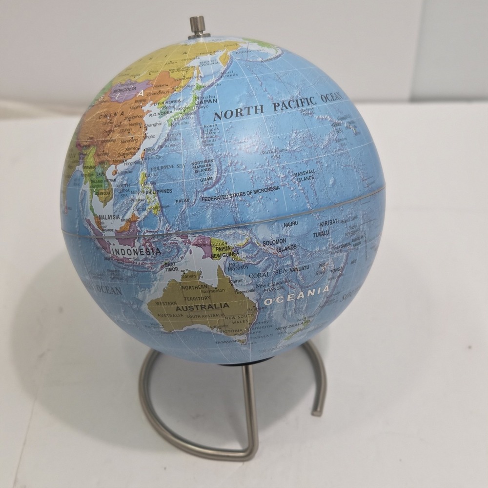 WAYPOINT GEOGRAPHIC MAGNEGLOBE MAGNETIC STEEL WORLD GLOBE DESK OFFICE DECOR BLUE